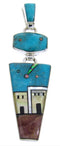 Multicolor Native American Village Design Jewelry Pendant YS67098